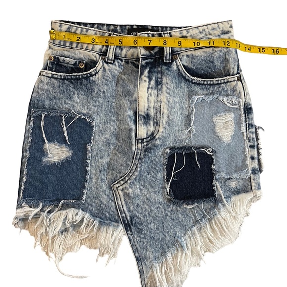 Retrofēte Irene acid wash denim jean skirt XS - Picture 9 of 16